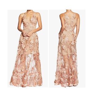 Dress the Population Floral Embroidered Maxi Dress in Blush